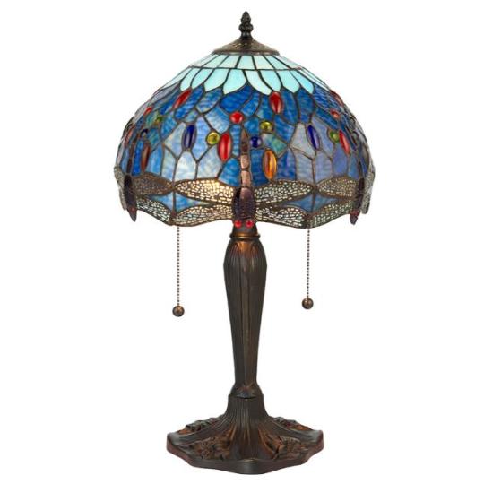 elegans klasszikus kezmuves idotallo  premium meghitt harmonikus egyedi  handmade nosztalgikus stilusos tiffany level mintas asztali lampa kek szinu lakberendezes kulonleges 1.jpg
